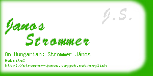 janos strommer business card